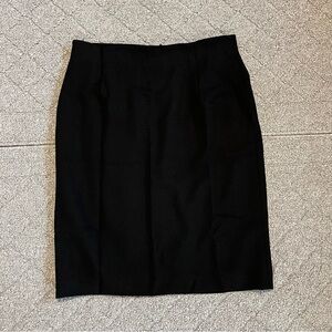 Rena Rowan for Saville Wool Skirt Womens Size 16 Black Lined Slit Pencil Vintage